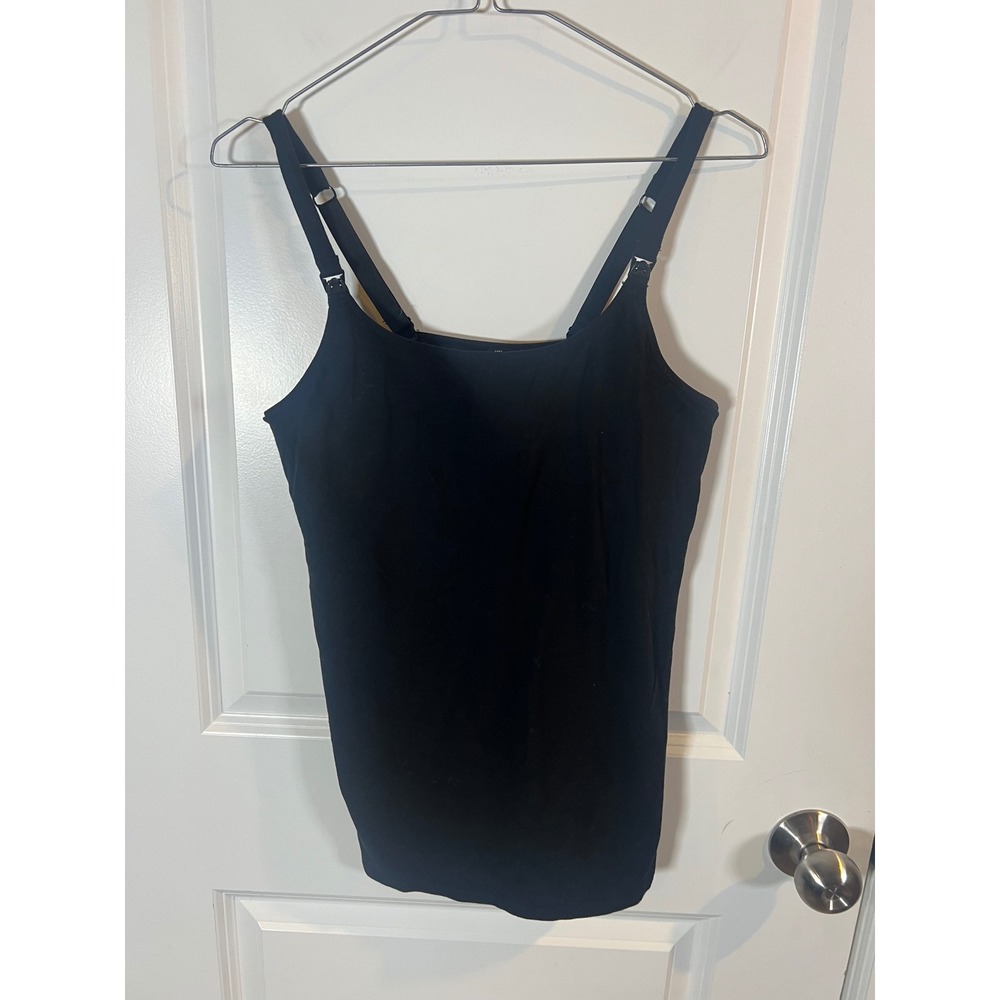 Gilligan & O'Malley Women Nursing Camisole Cotton Blend Black Size M